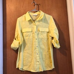 Calvin Klein women’s Button Down Linen Blouse shirt